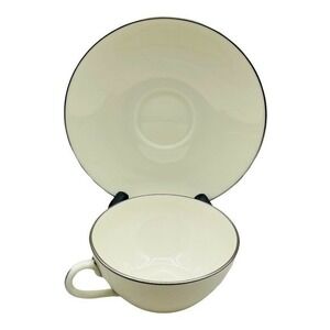 Vintage Lenox Olympia Platinum Cup and Saucer 2 pcs Set  | Home Drinkwear